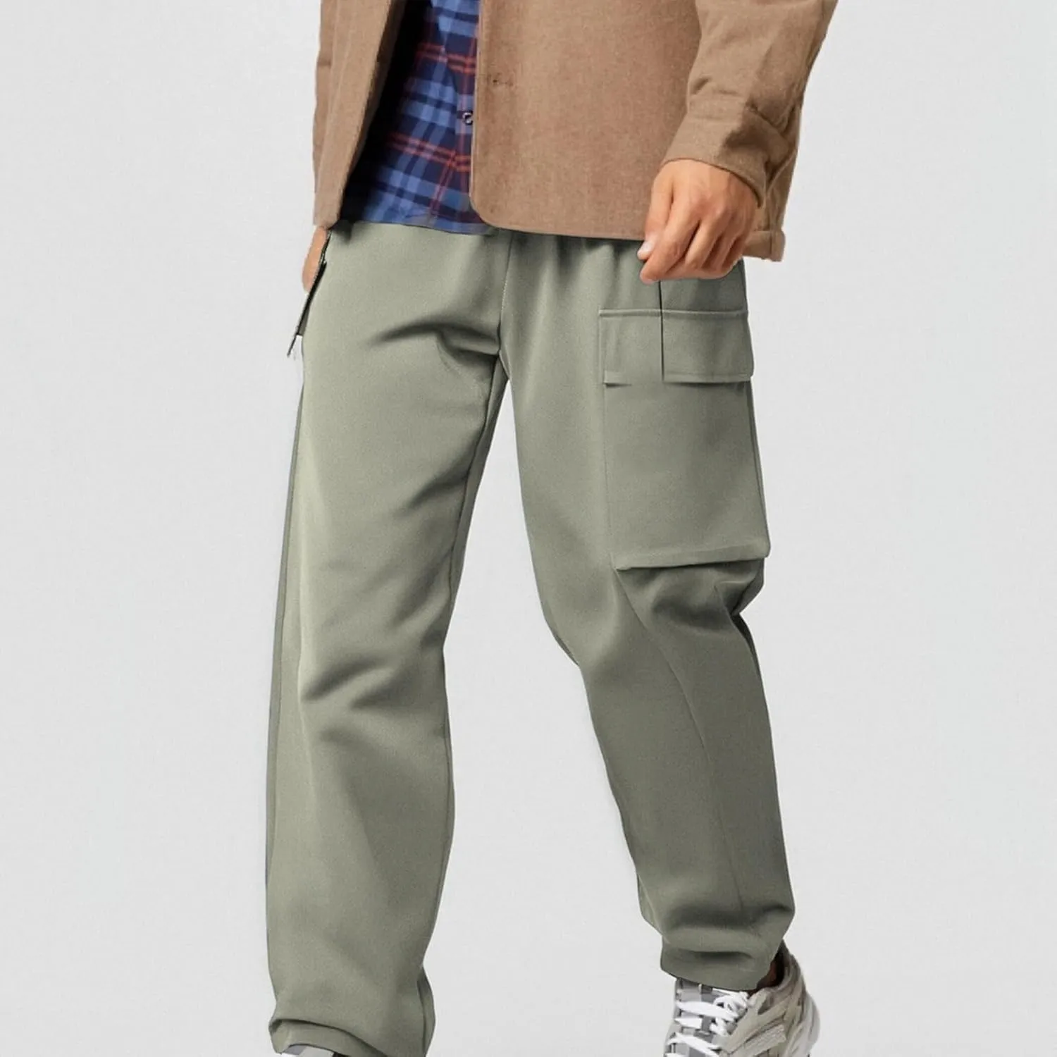 Mens Pants Expandable Waist Baggy Work Pajama Stretch Athletic Thermal Skinny Big and Tall Casual Football Travel
