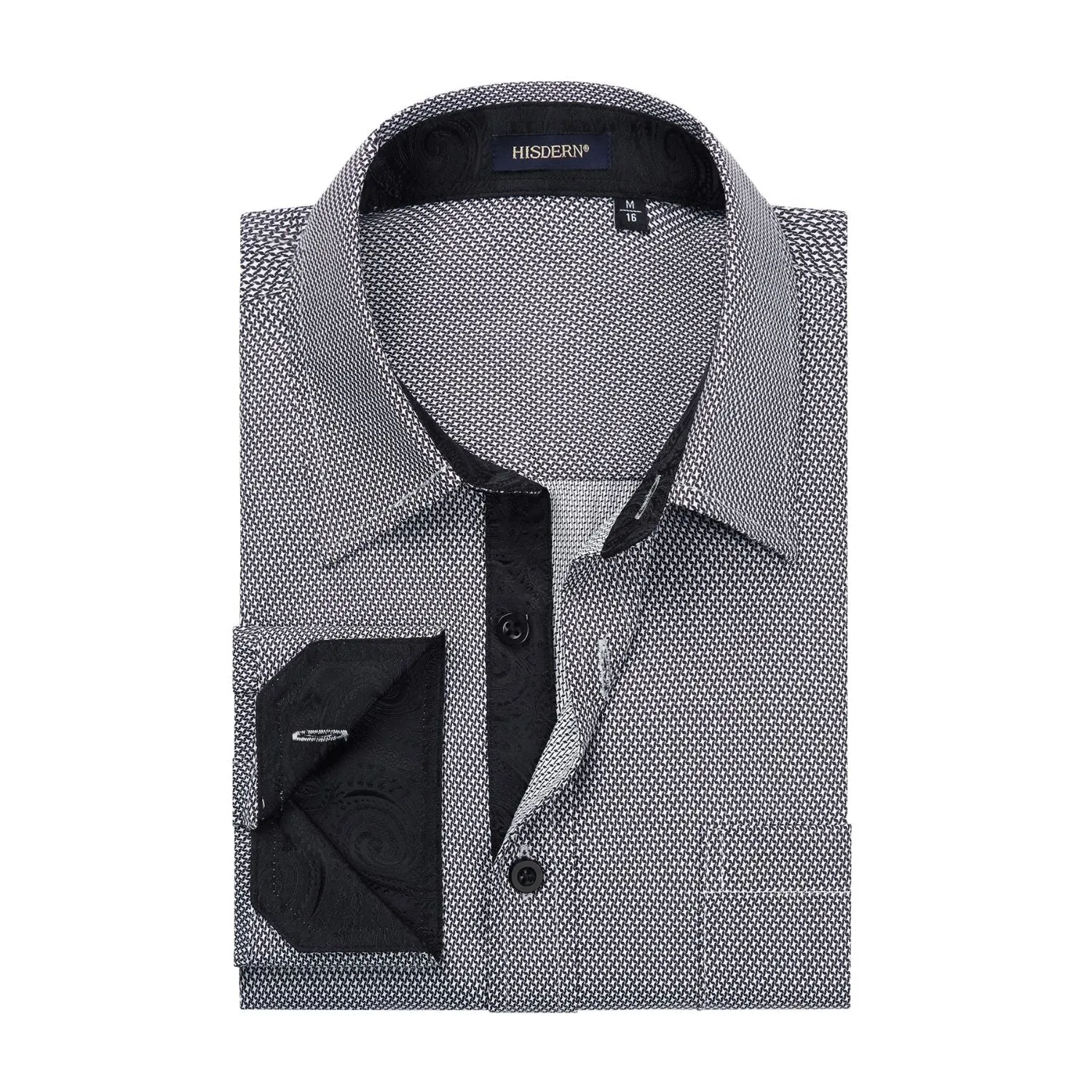 Men's Patchwork Dress Shirt with Pocket - C-GREY3