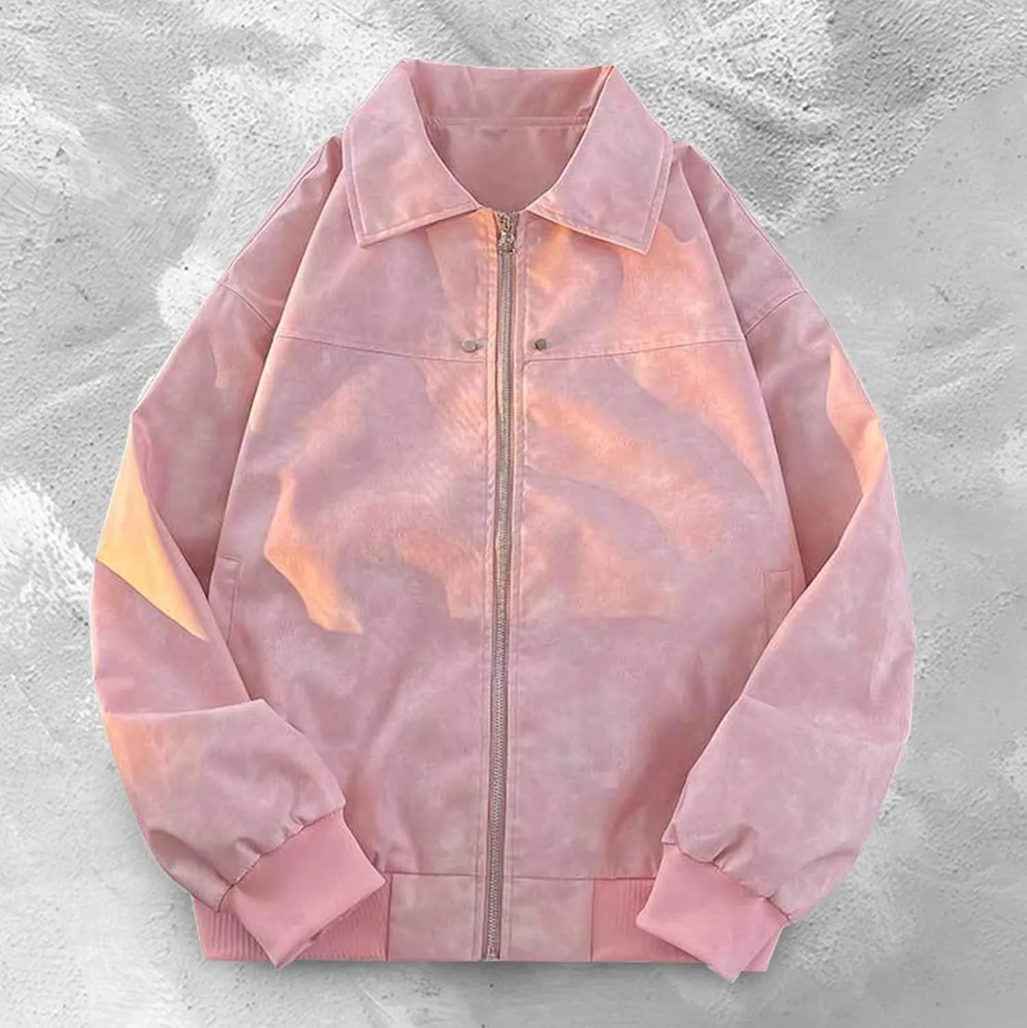 Mens Suede Leather Bomber Jackets Teen Boys Motorcycle Biker Zip Up Baseball Faux Leahter Lapel Collar Trucker Jacket