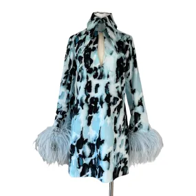 Michelle Feather Trim Mini Dress - XS