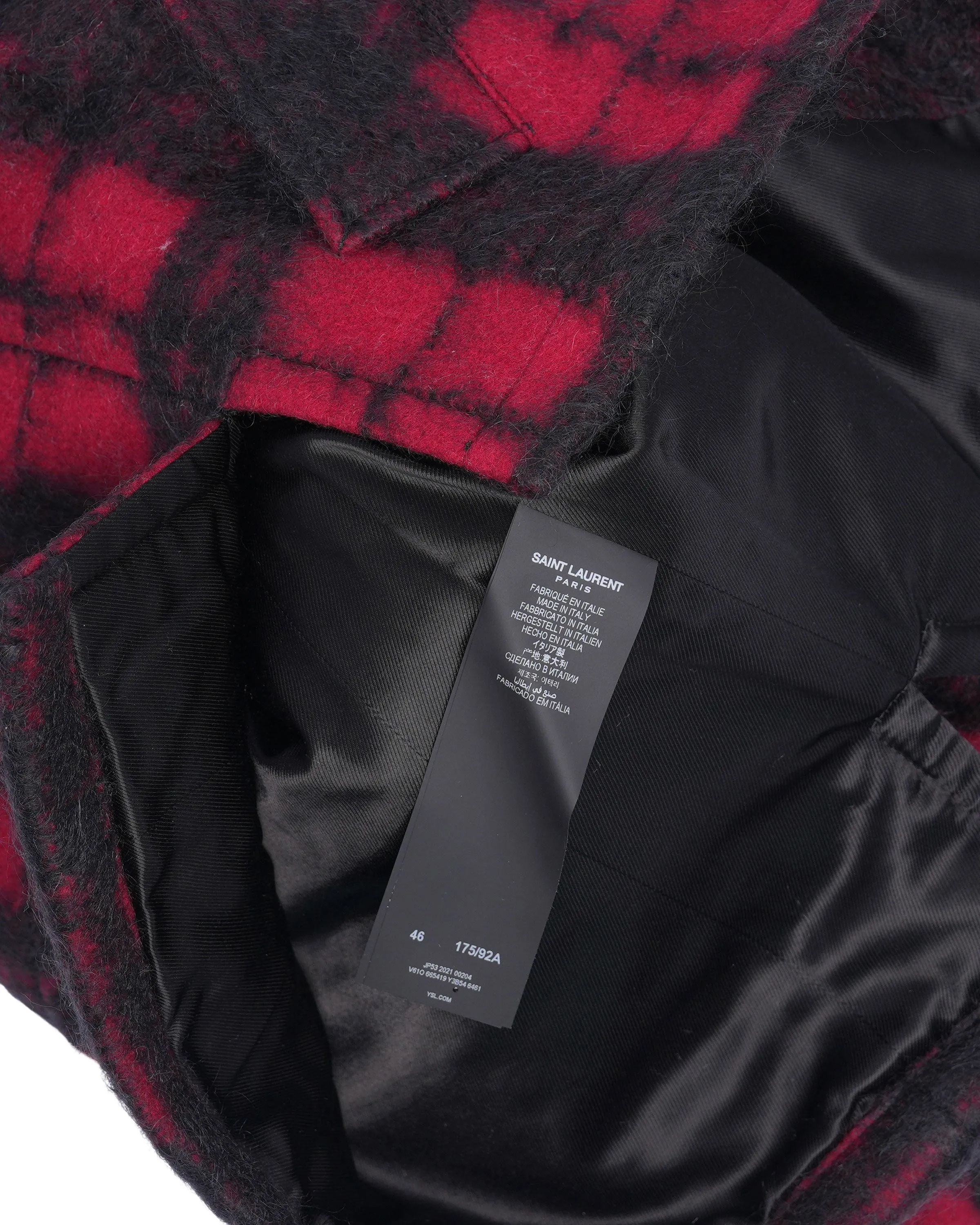 Mohair Blend Plaid Overshirt