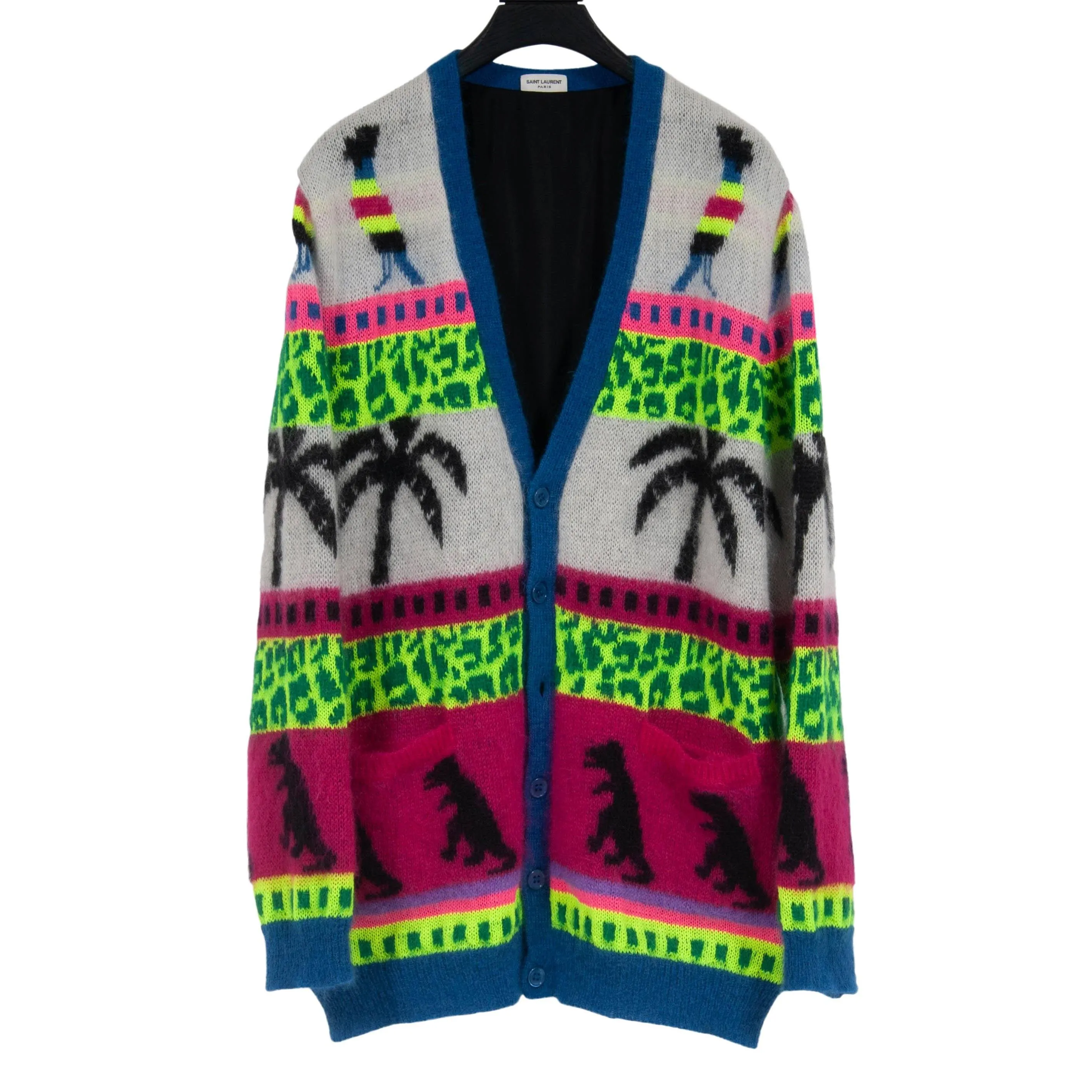 Mohair Dinosaur Palm Tree Cardigan
