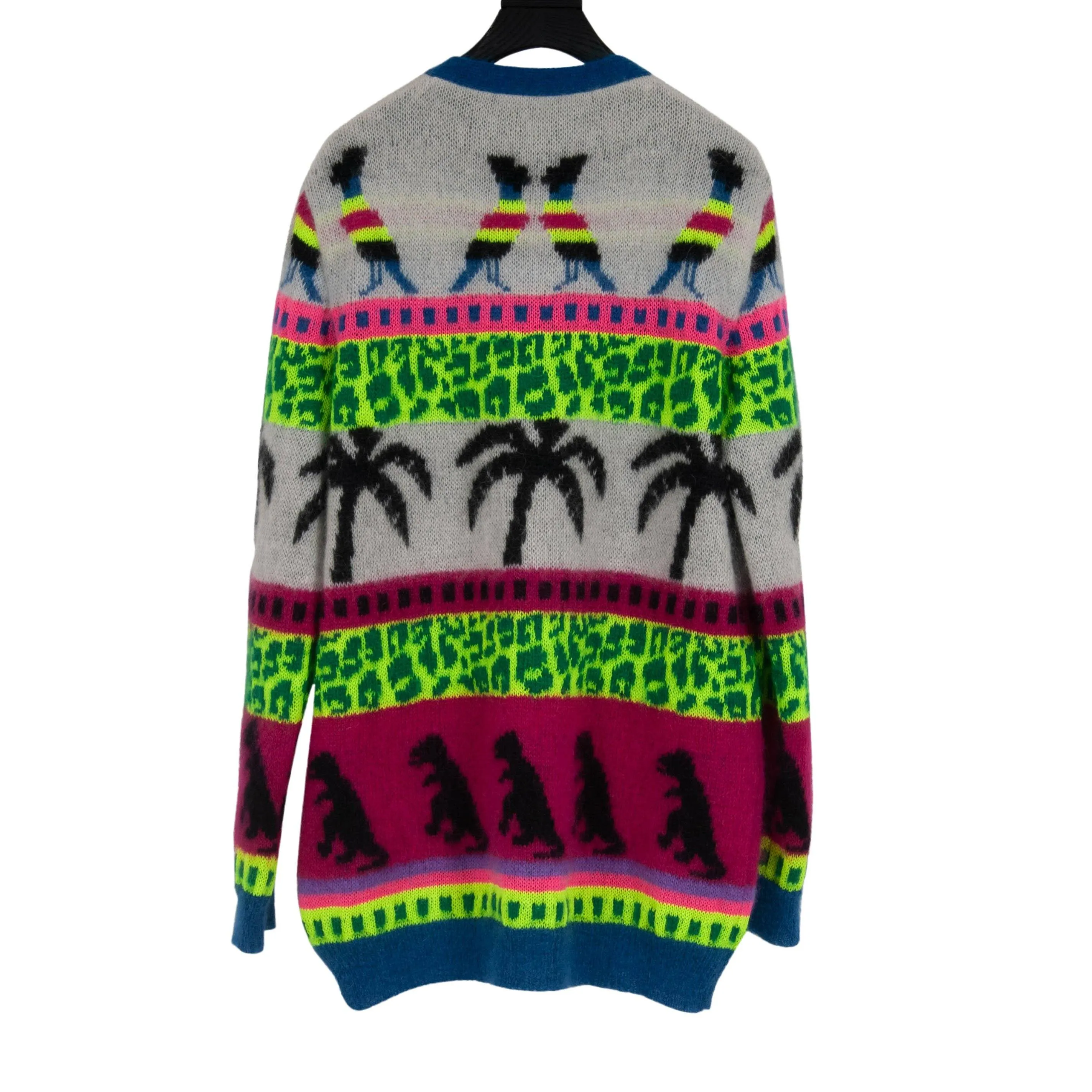 Mohair Dinosaur Palm Tree Cardigan