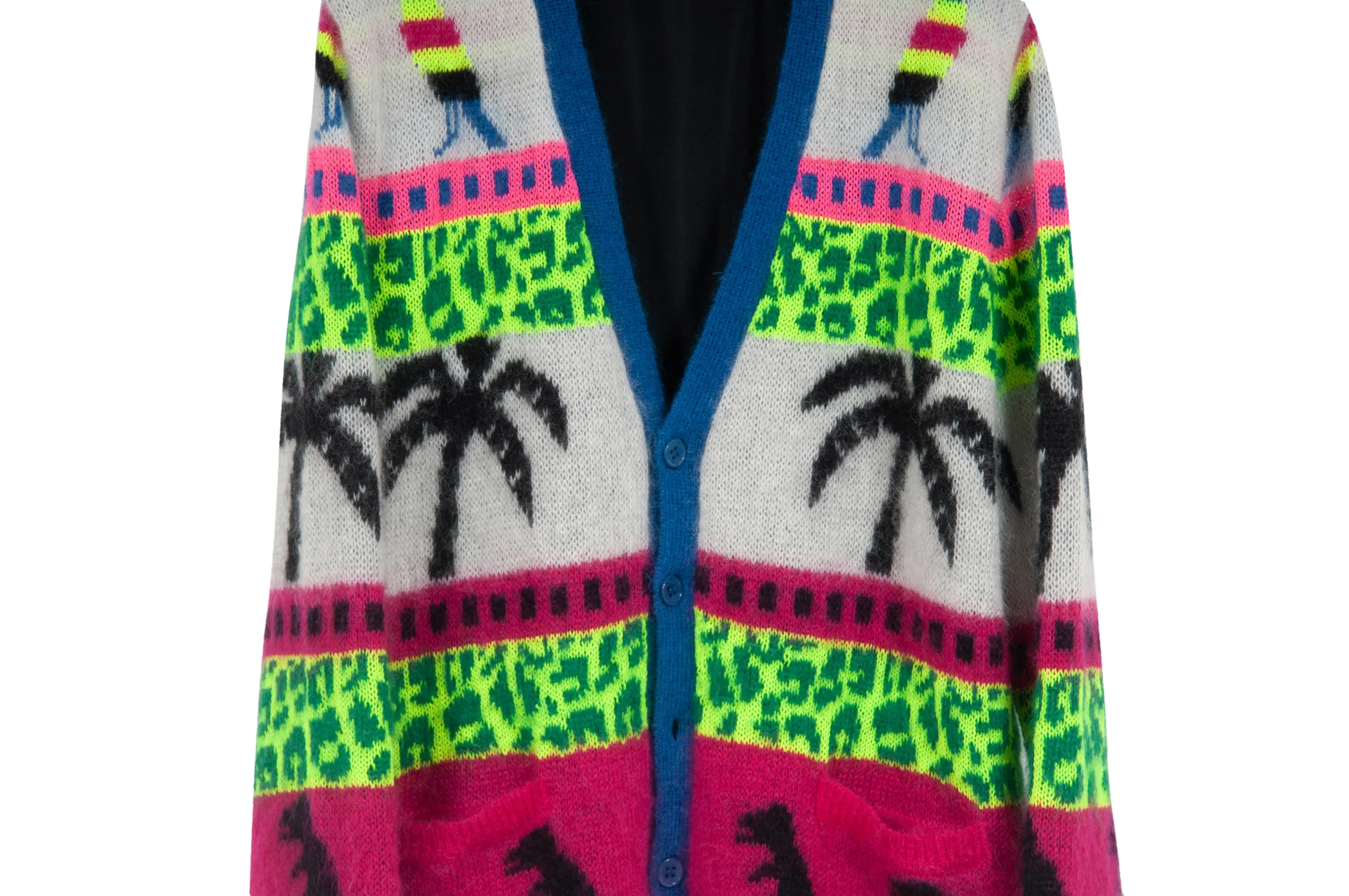 Mohair Dinosaur Palm Tree Cardigan