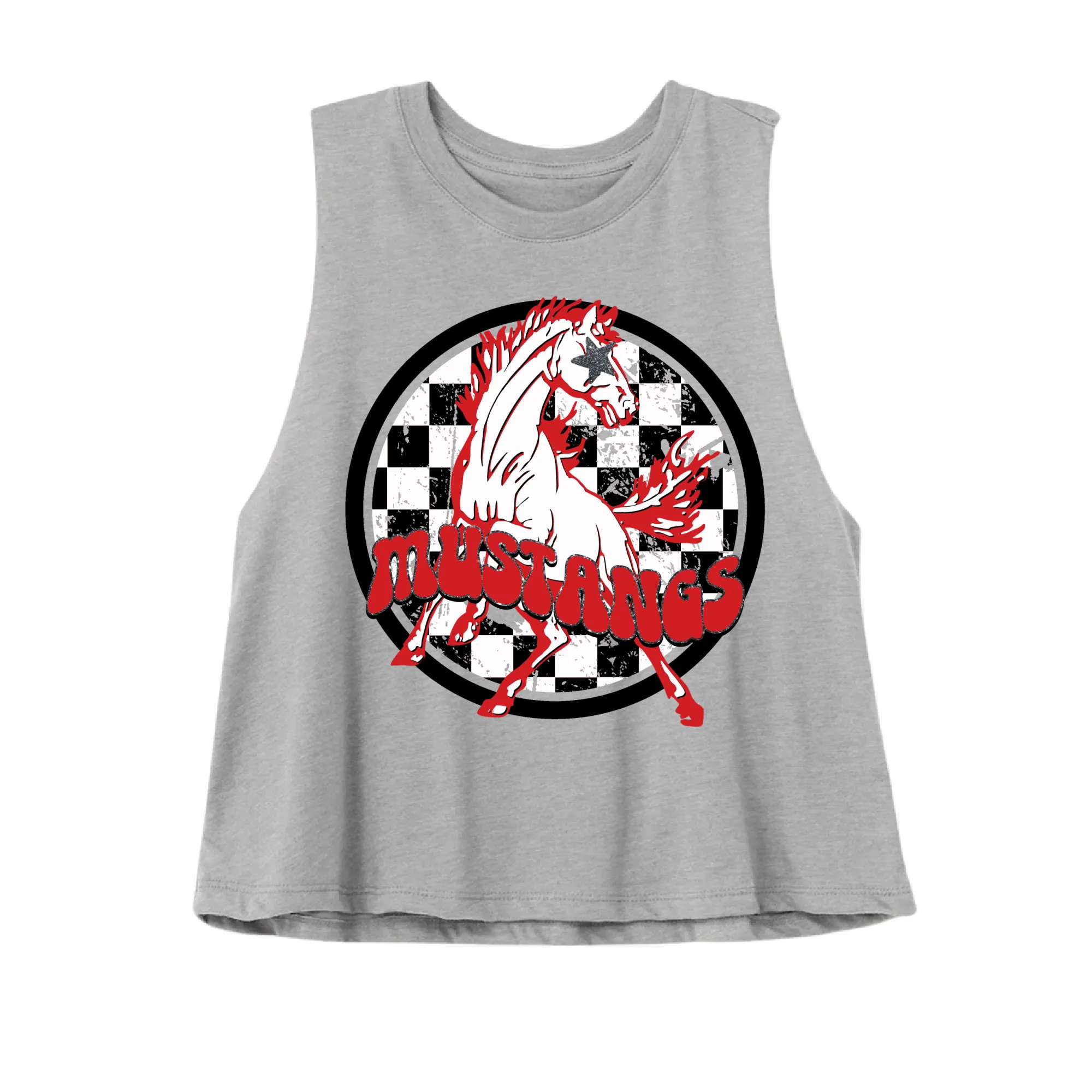 Mustangs Cropped Bella Tank