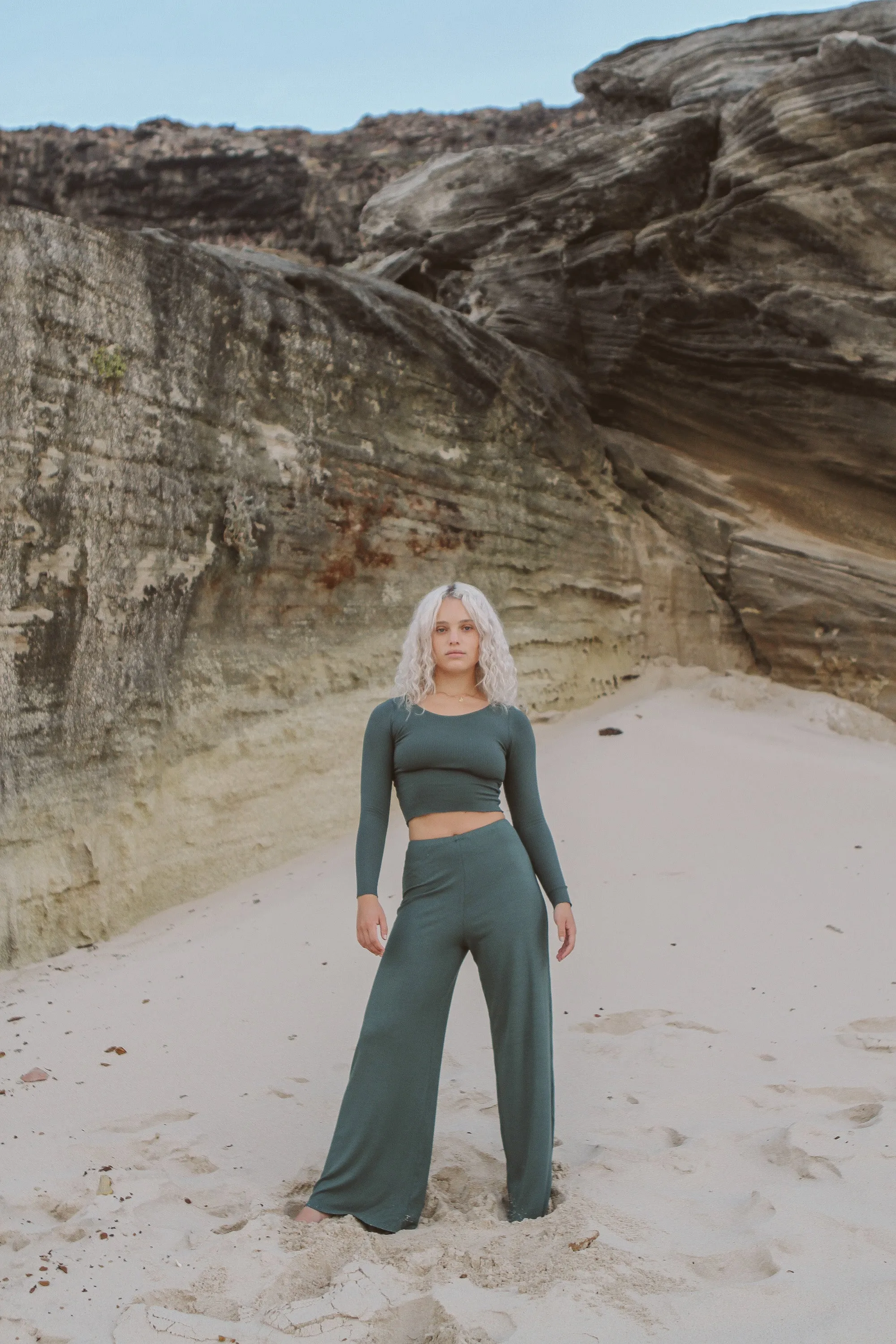 pants - bella - emerald