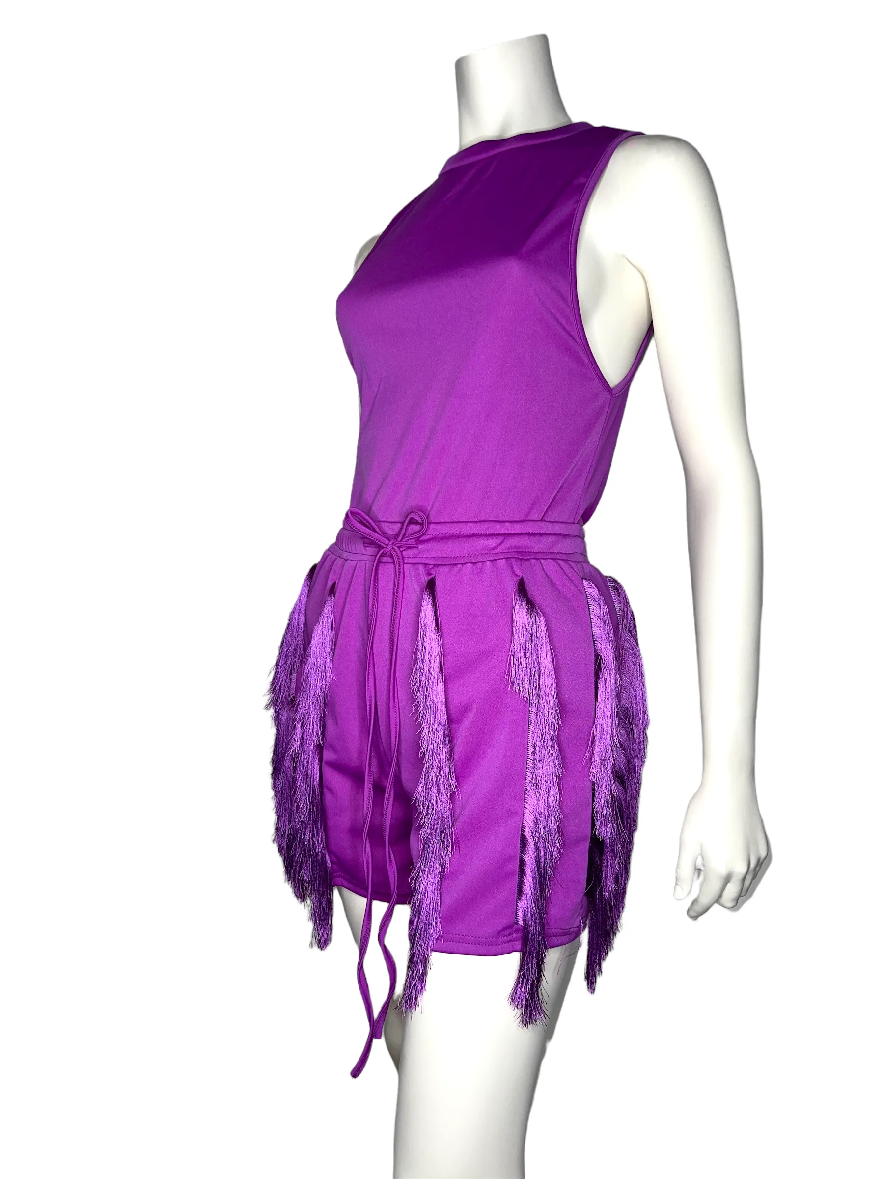 Purple Tassel Two Piece Set