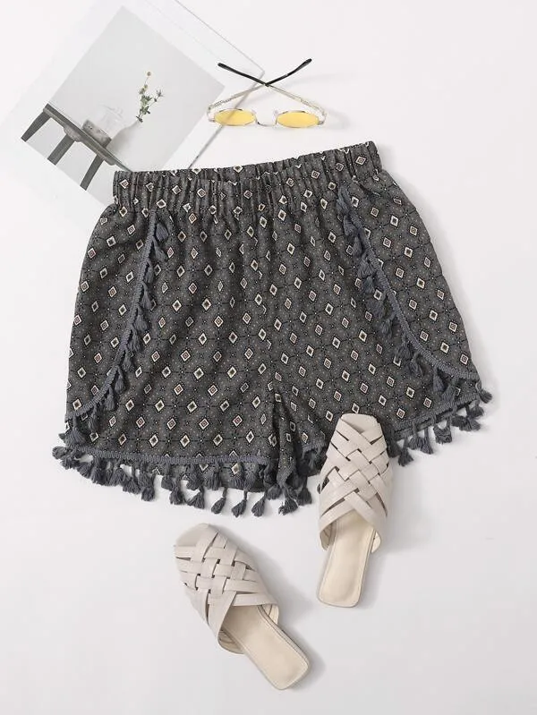 Tassel Detail Tribal Shorts