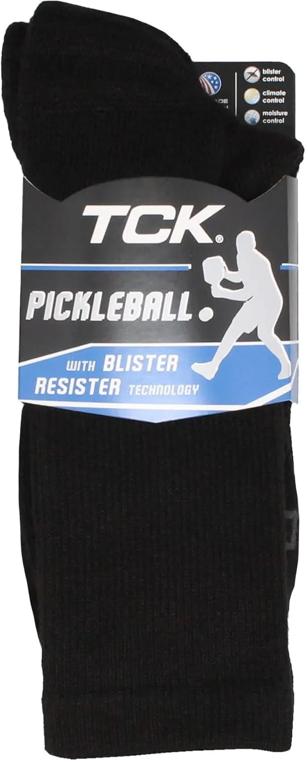 TCK Pickleball Socks for Men and Women Crew Sock Full Cushion with Moisture Wicking Yarn
