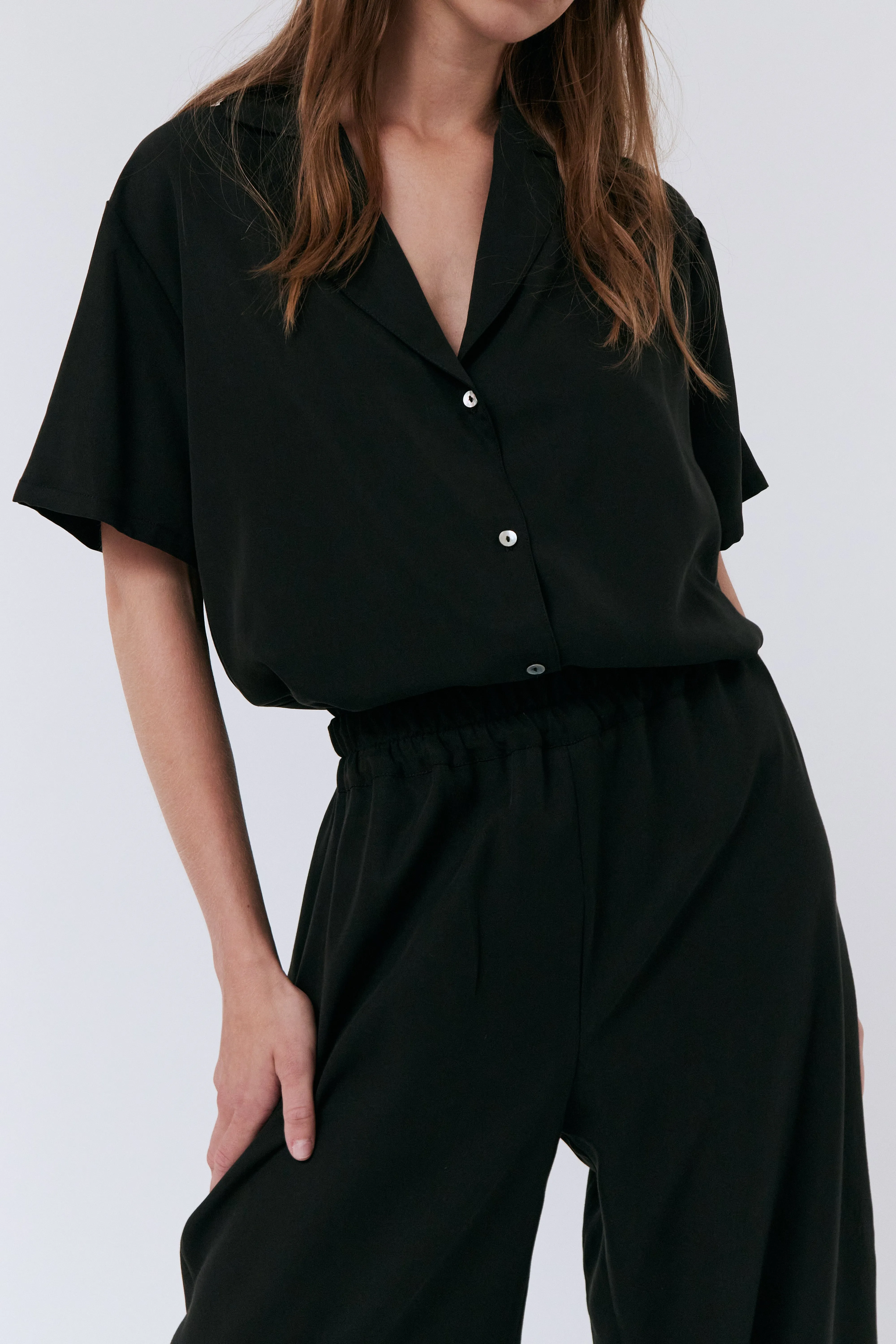 tencel shirt - orchid - black