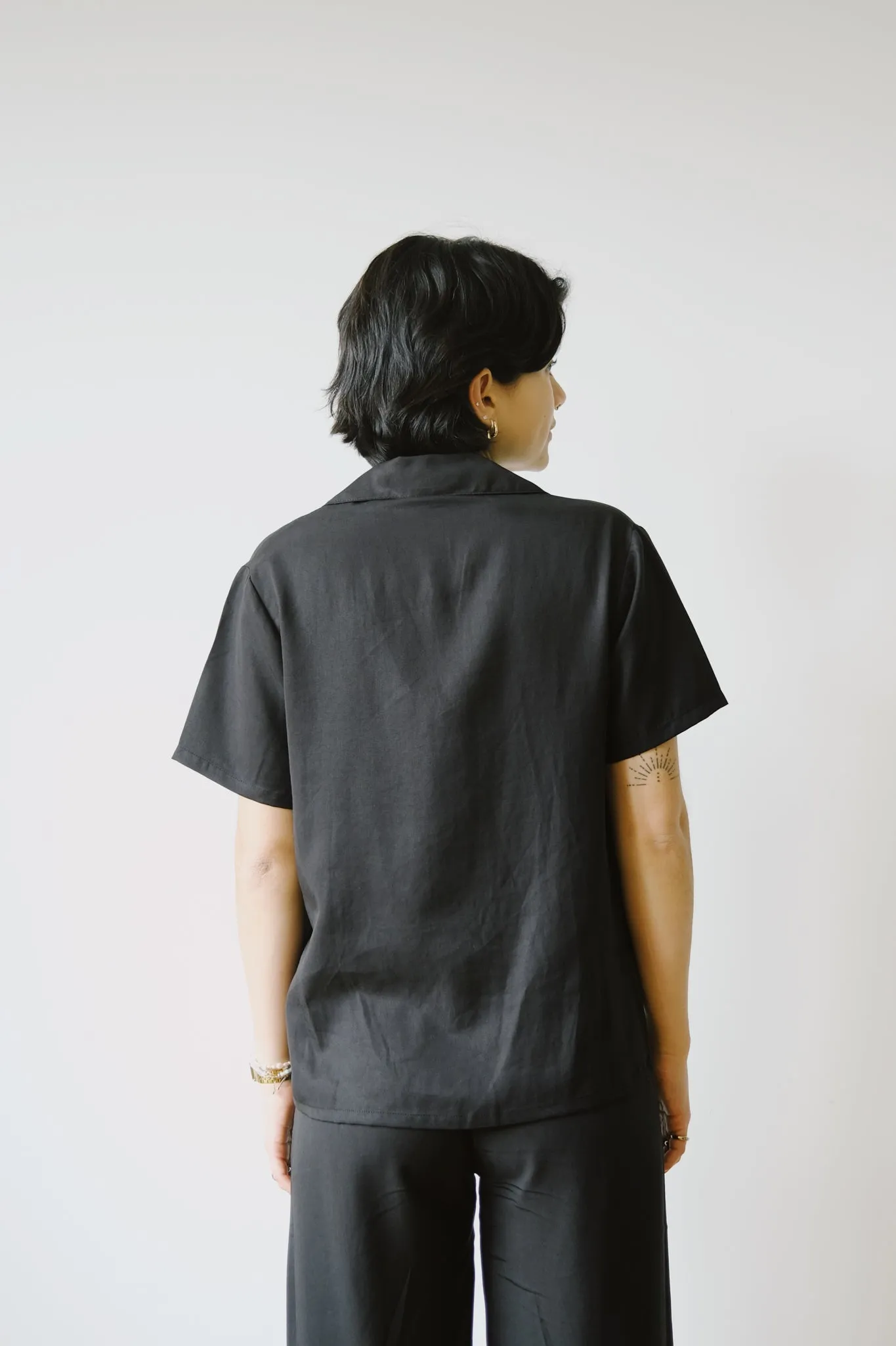 tencel shirt - orchid - black