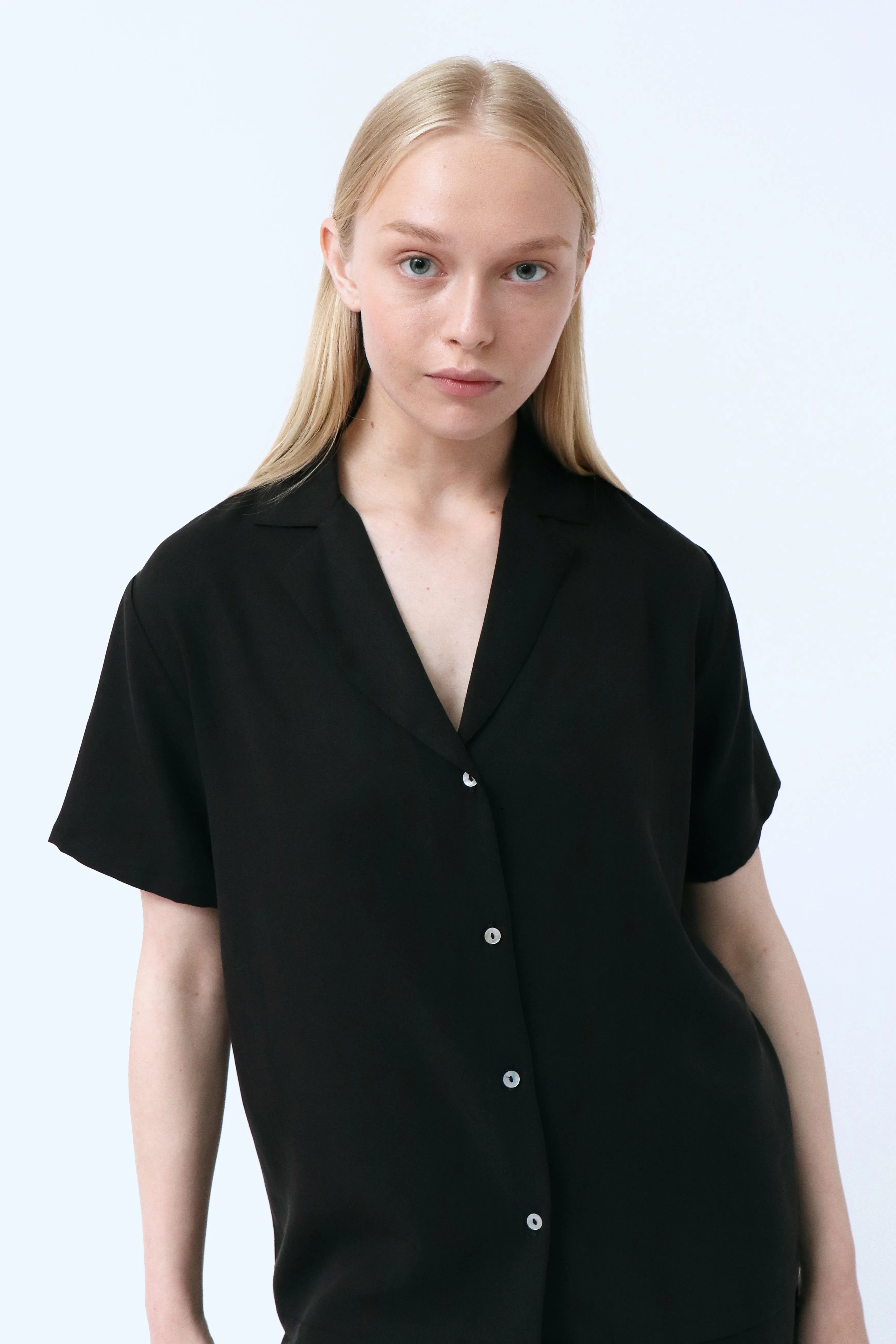 tencel shirt - orchid - black