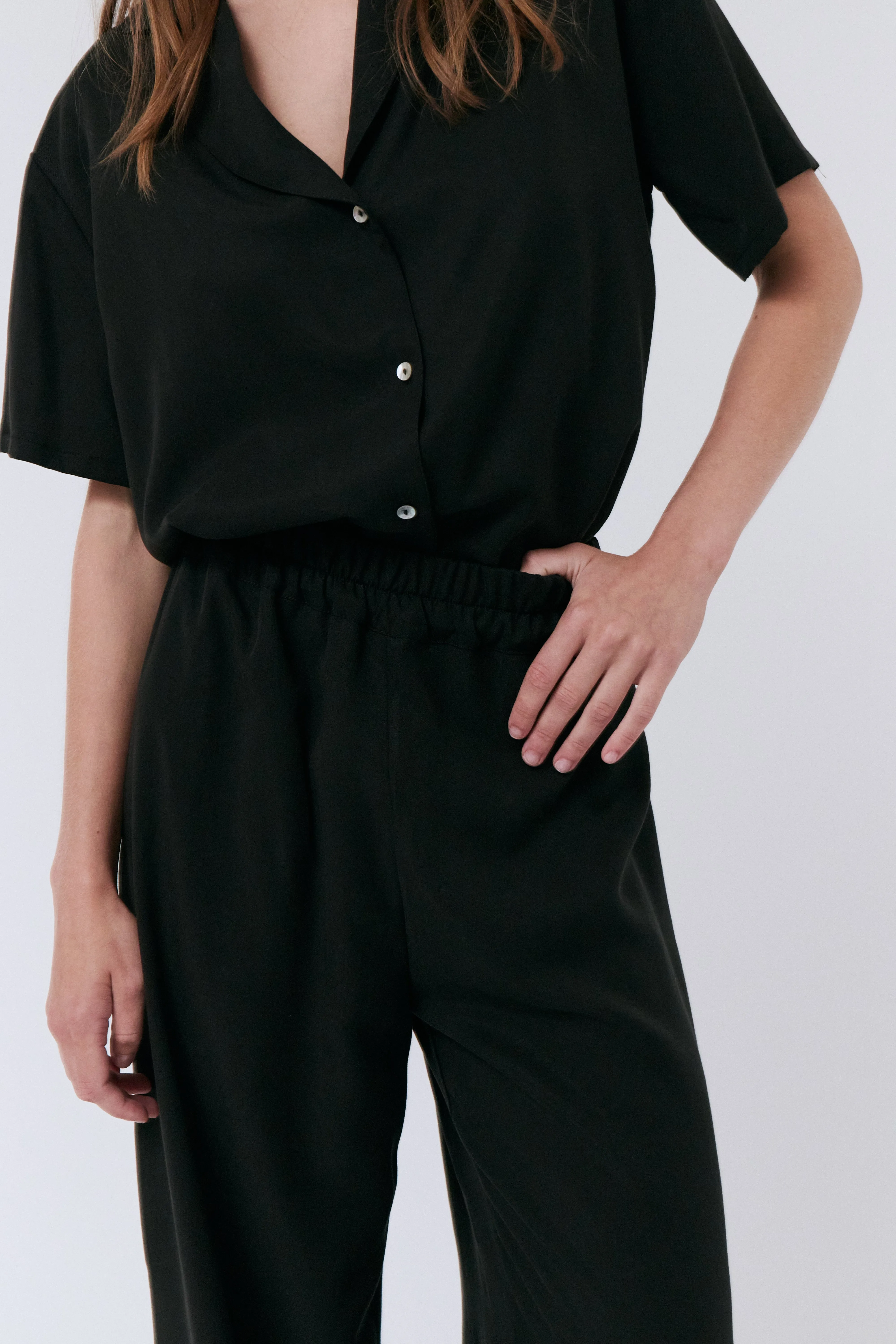 tencel shirt - orchid - black
