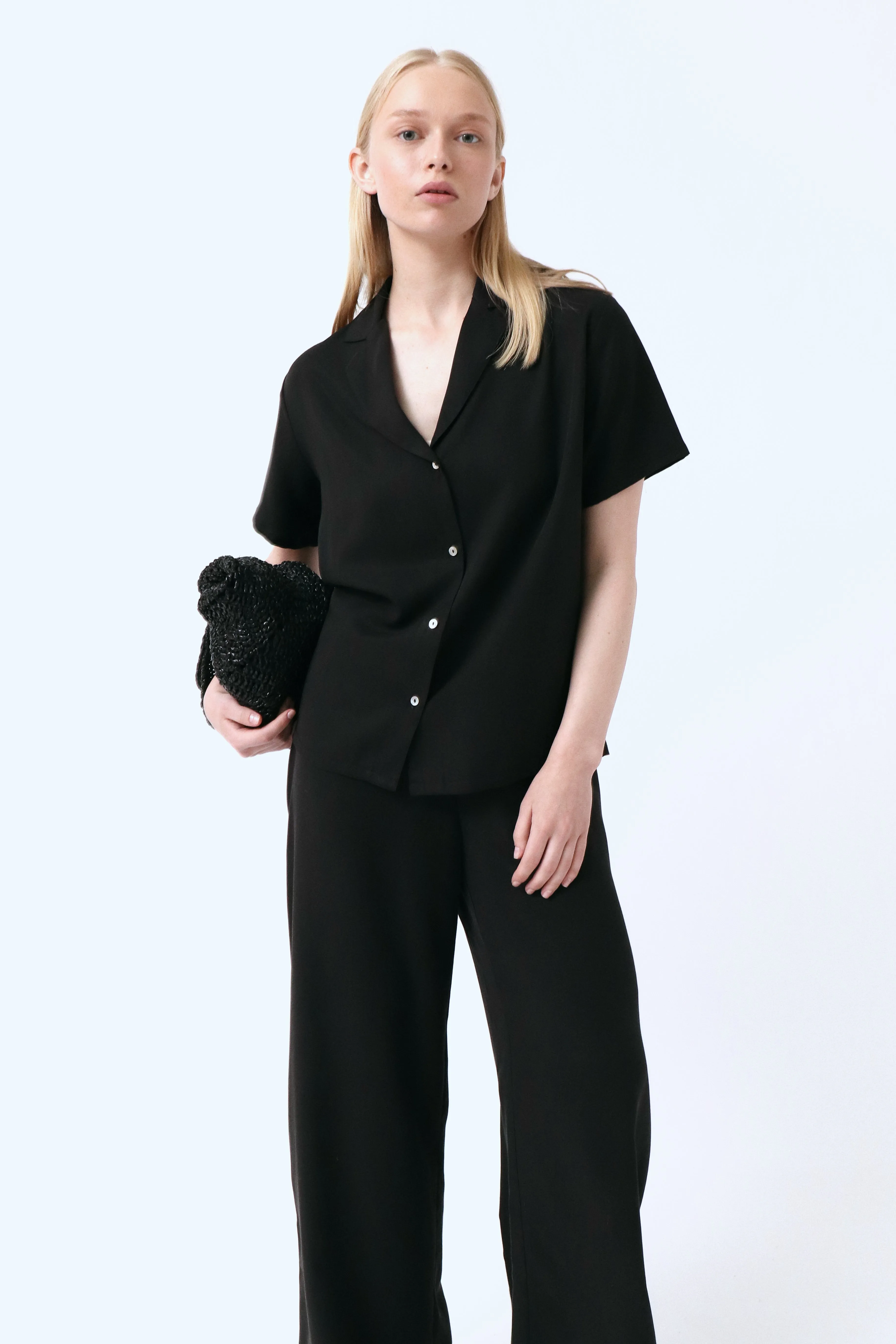 tencel shirt - orchid - black