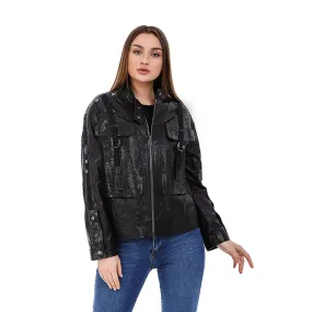 The Farragut Black  Leather Women Jacket