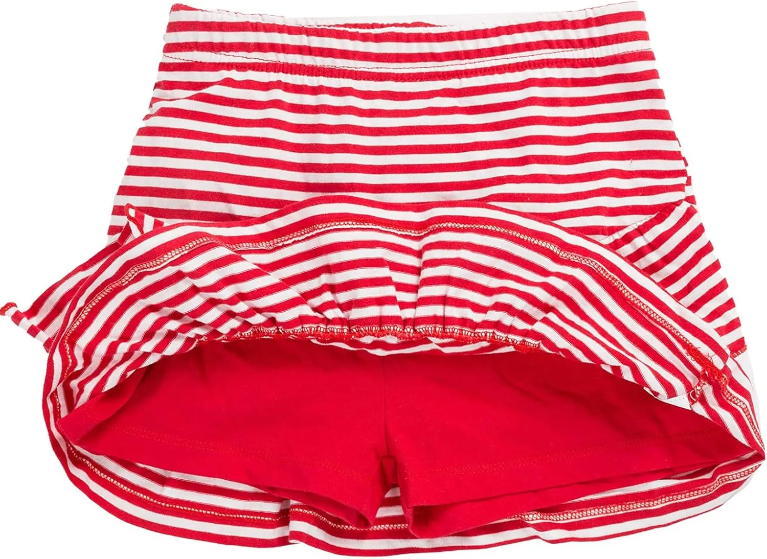UNACOO 2 Packs 100% Cotton Tiered Ruffle Skirt with Elastic Waistband for Girls