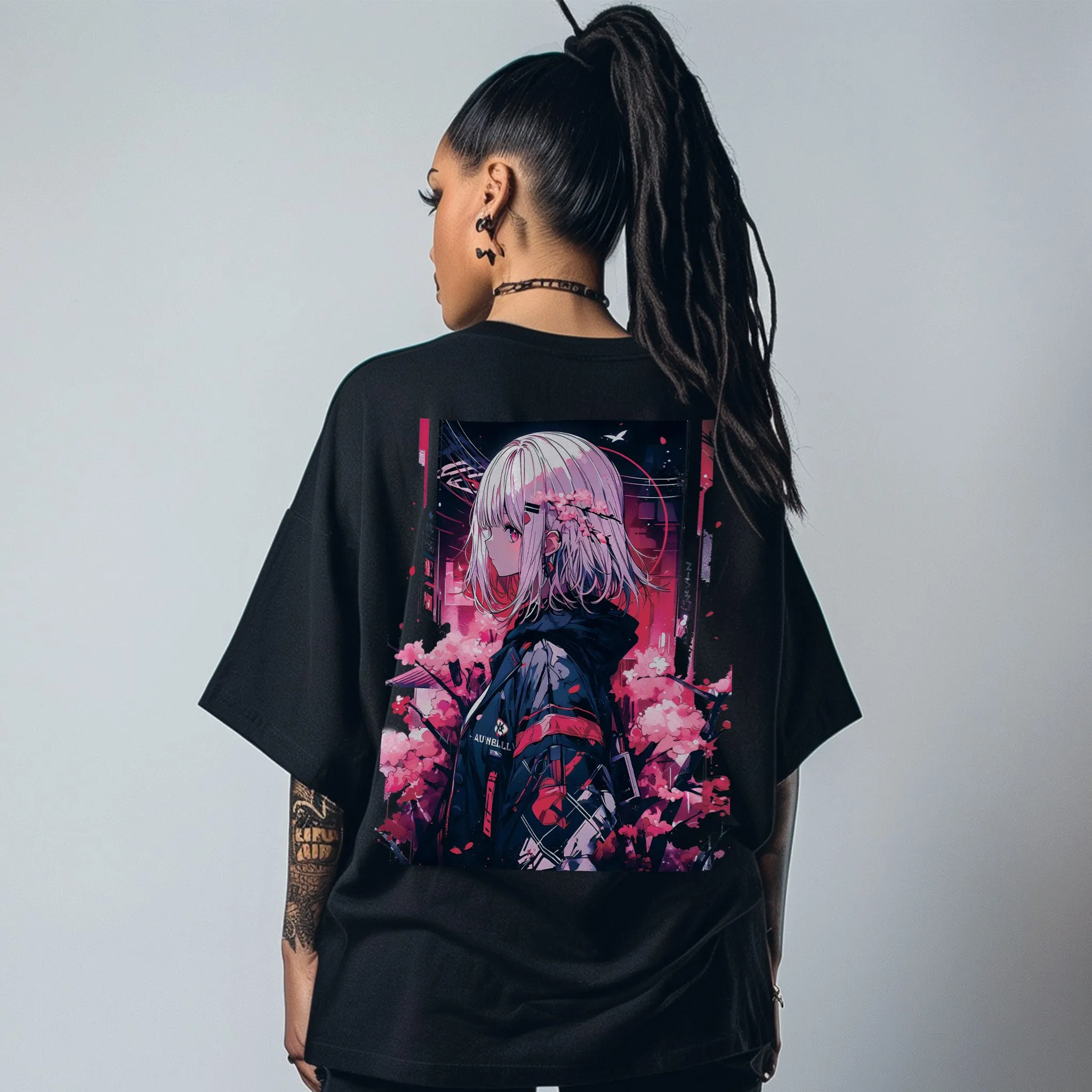 Unisex Monochrome Manga Oversized Graphic Tees
