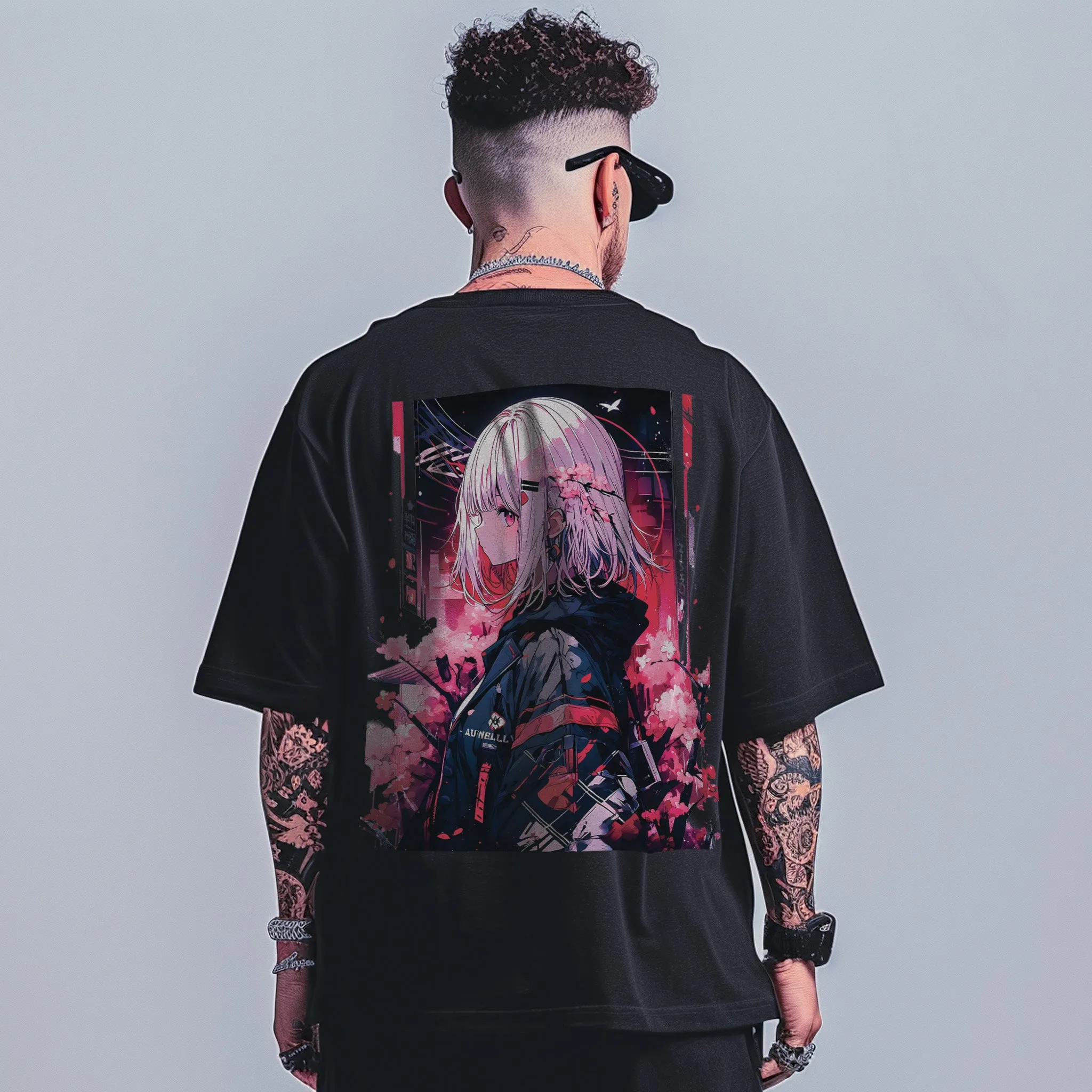 Unisex Monochrome Manga Oversized Graphic Tees