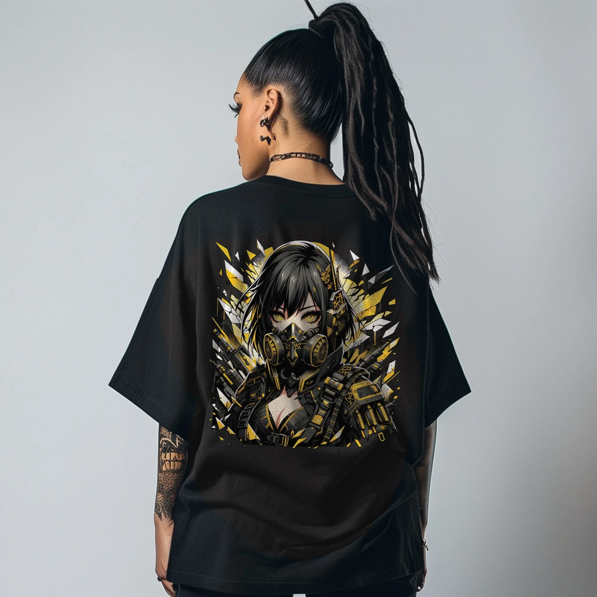 Unisex Neon Valkyrie Oversized Graphic Tees