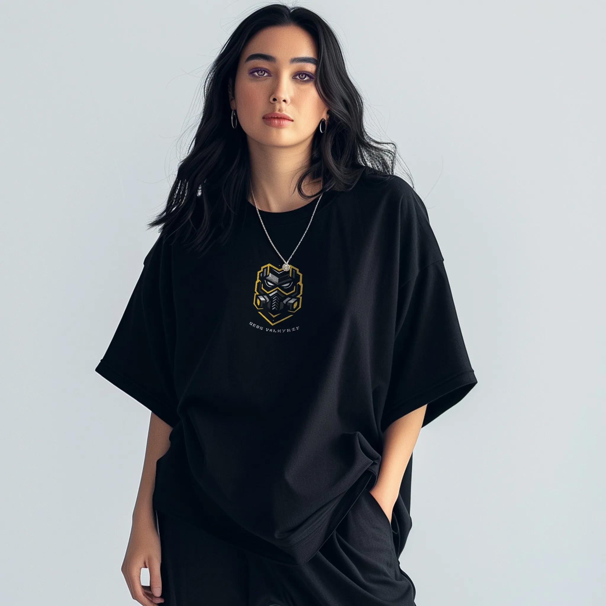 Unisex Neon Valkyrie Oversized Graphic Tees