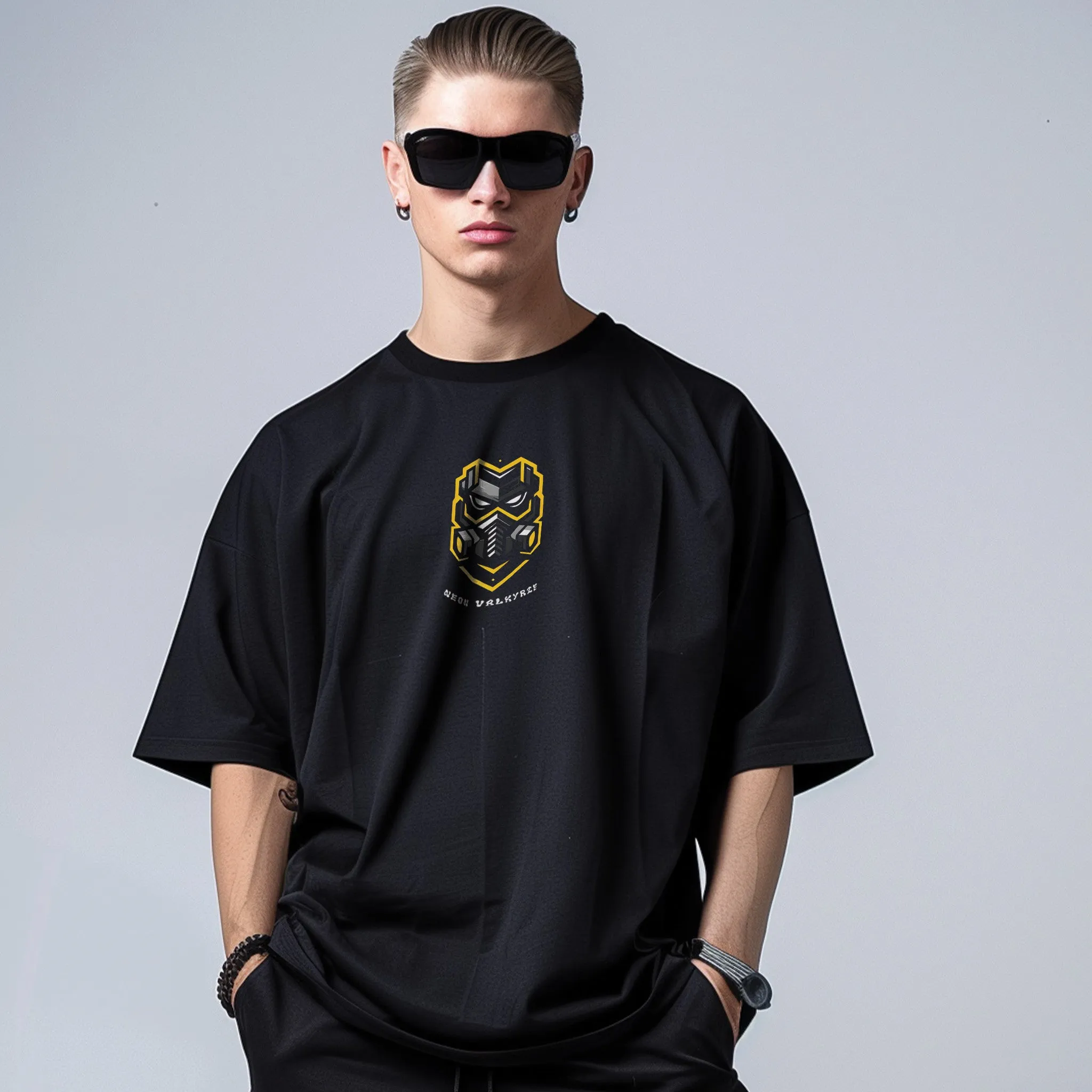 Unisex Neon Valkyrie Oversized Graphic Tees