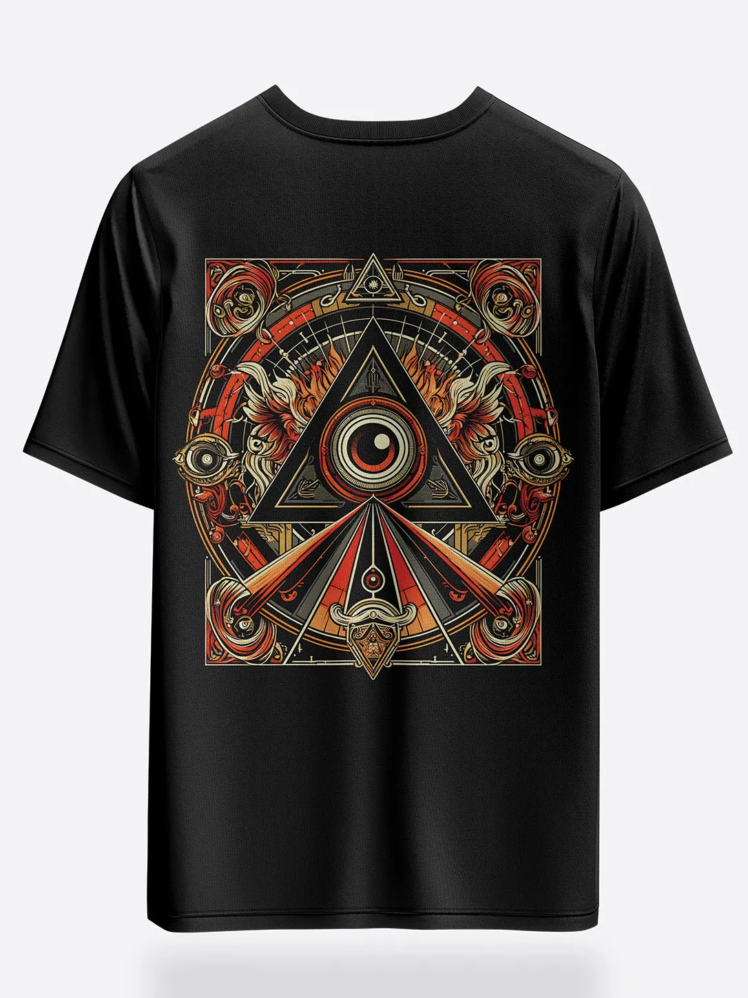 Unisex Omniscient Triad Oversized Graphic T-Shirt