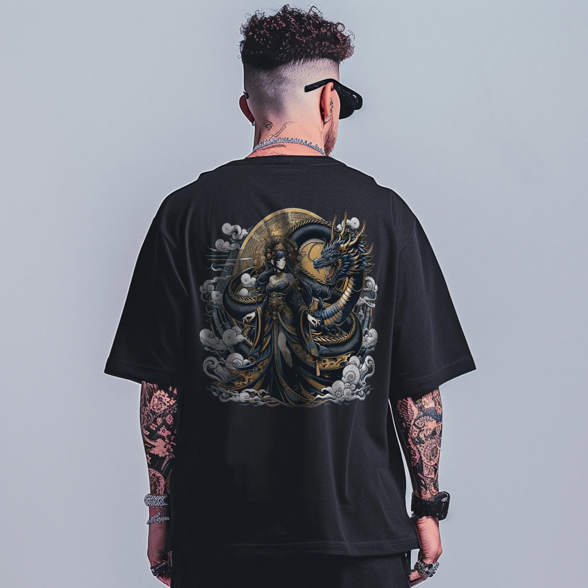Unisex Oversized Graphic Tees Celestial Dragon T-Shirt