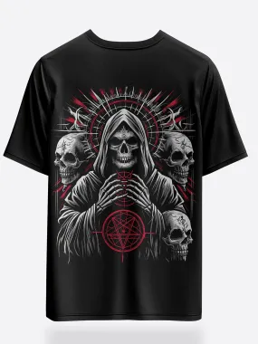 Unisex Oversized Graphic Tees Gothic Reaper T-Shirt