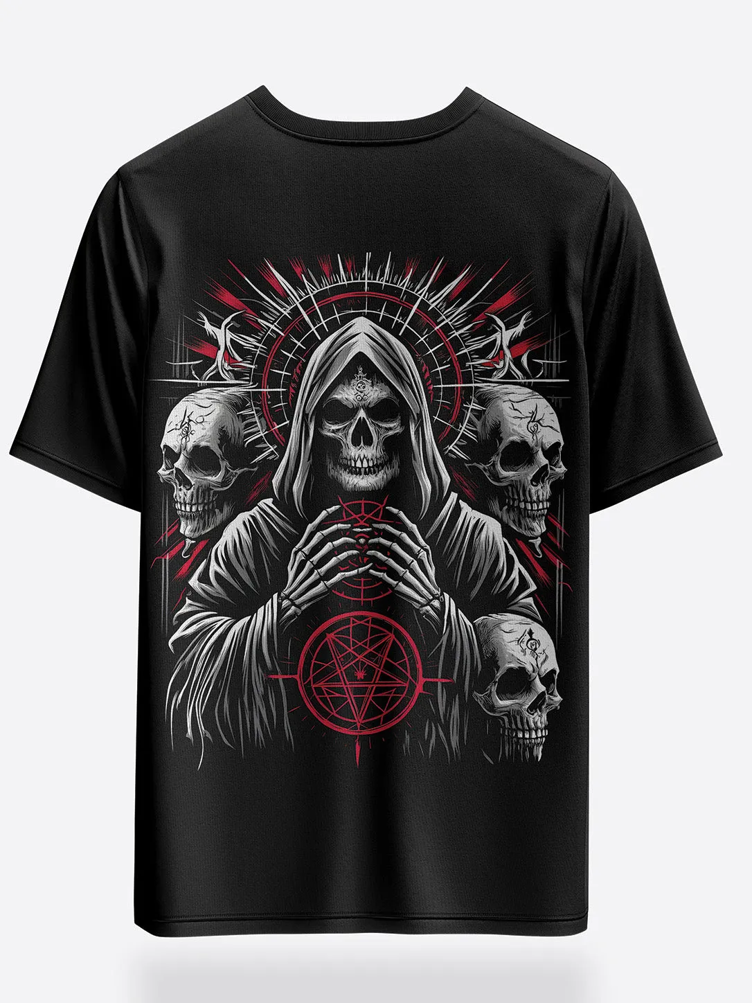 Unisex Oversized Graphic Tees Gothic Reaper T-Shirt