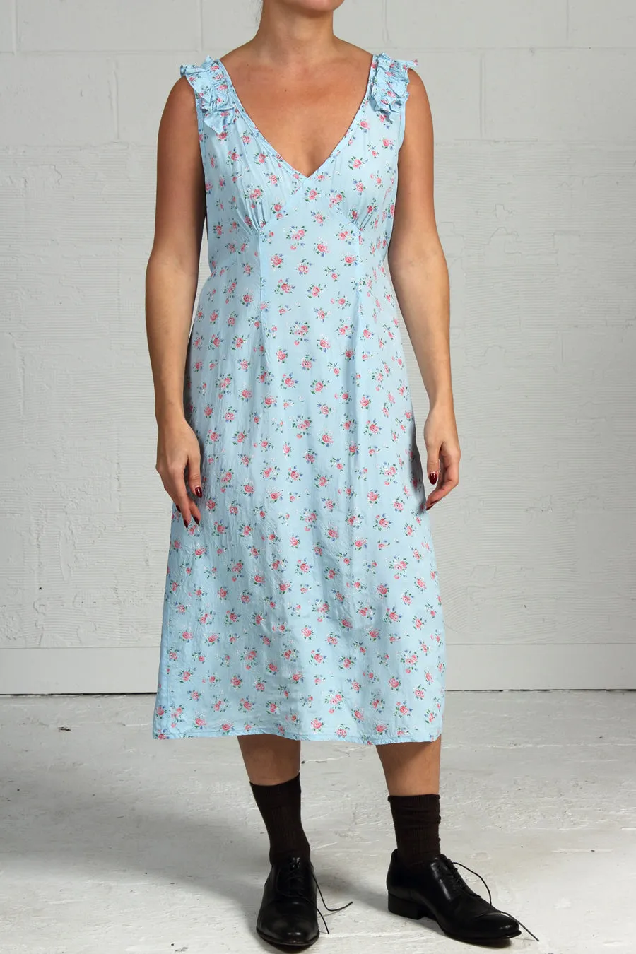 Vintage Sleep Print Timms Dress - blue