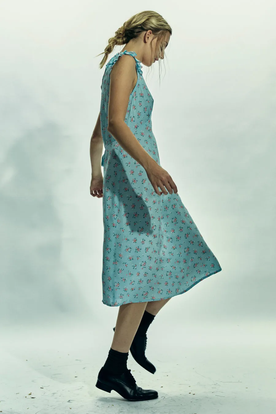 Vintage Sleep Print Timms Dress - blue