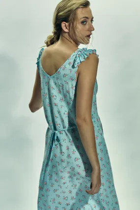 Vintage Sleep Print Timms Dress - blue
