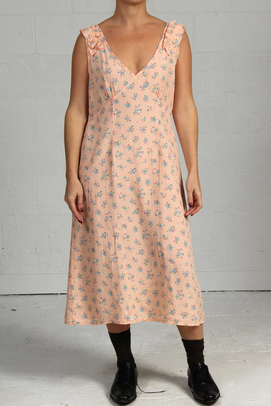 Vintage Sleep Print Timms Dress - peach