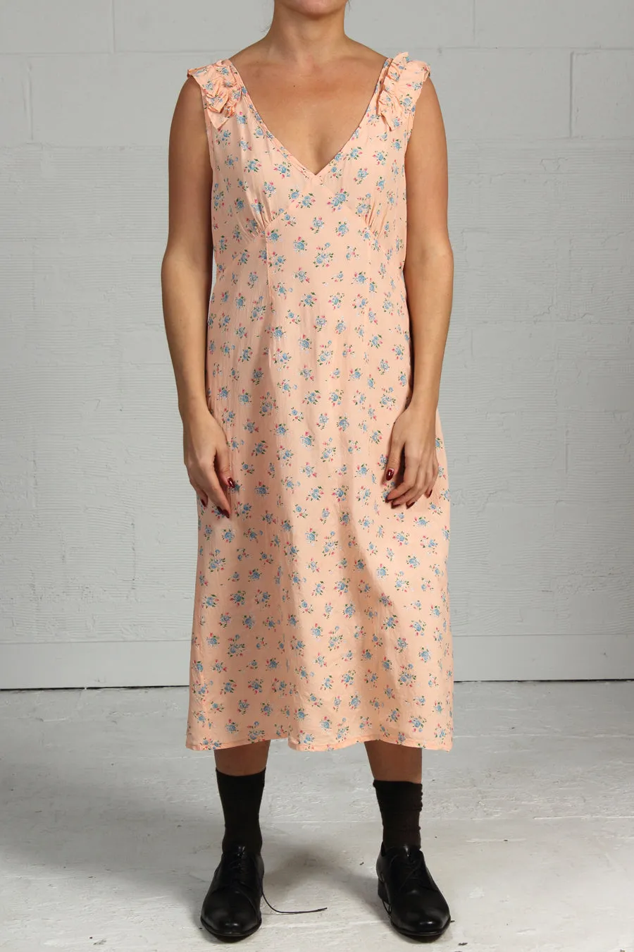 Vintage Sleep Print Timms Dress - peach