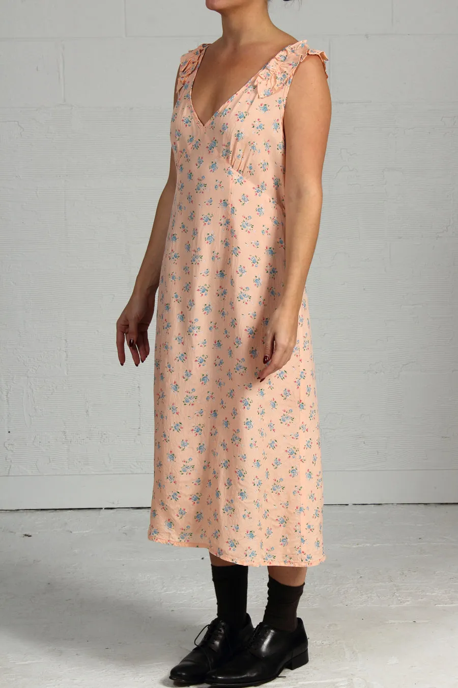 Vintage Sleep Print Timms Dress - peach