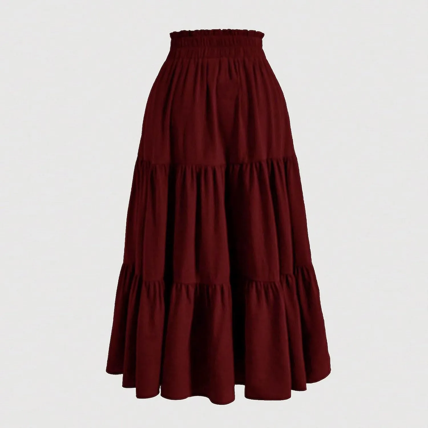 Women Floral Boho Long Skirts Drawstring Waist Vacation Hawaiian Maxi Skirt Flower Print Pleated Half Dress