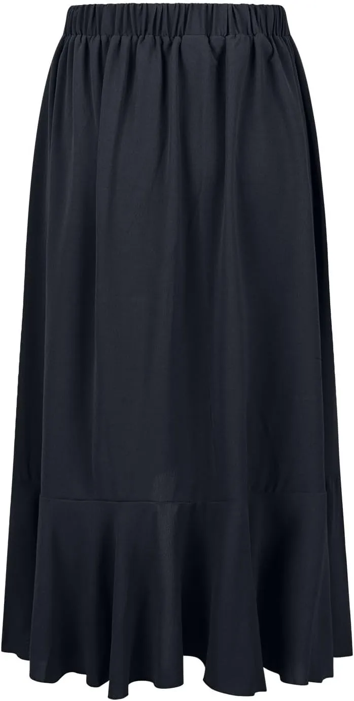Women Slit Ruffle Skirts High Waist Low Half Dress Solid Dressy Casual Midi Length Boho Skirt Vacation Outfits
