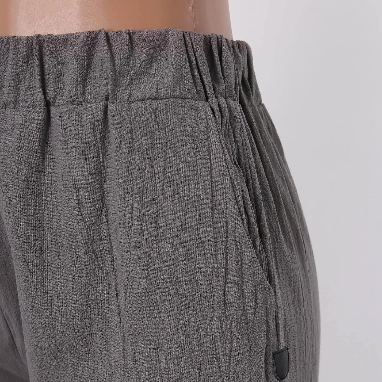 Womens Linen Pants with Pockets High Waist Comfy Casual Pants Lightweight Loose Trousers Straight Leg Baggy Trousers
