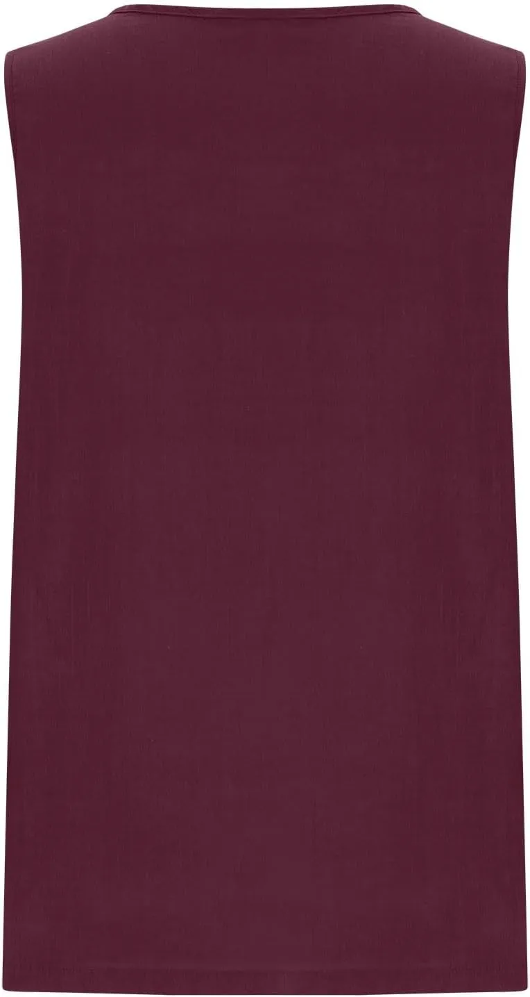 Womens Linen Tank Top Loose Casual Crew Neck Sleeveless Solid Color Camisole Side Split Vacation Flowy Shirt Vest