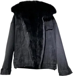 Womens Sherpa Fleece Lined Hoodie Denim Jacket 2022 Winter Jean Jacket Coats Oversized Long Sleeve Trucker Jacket Coat
