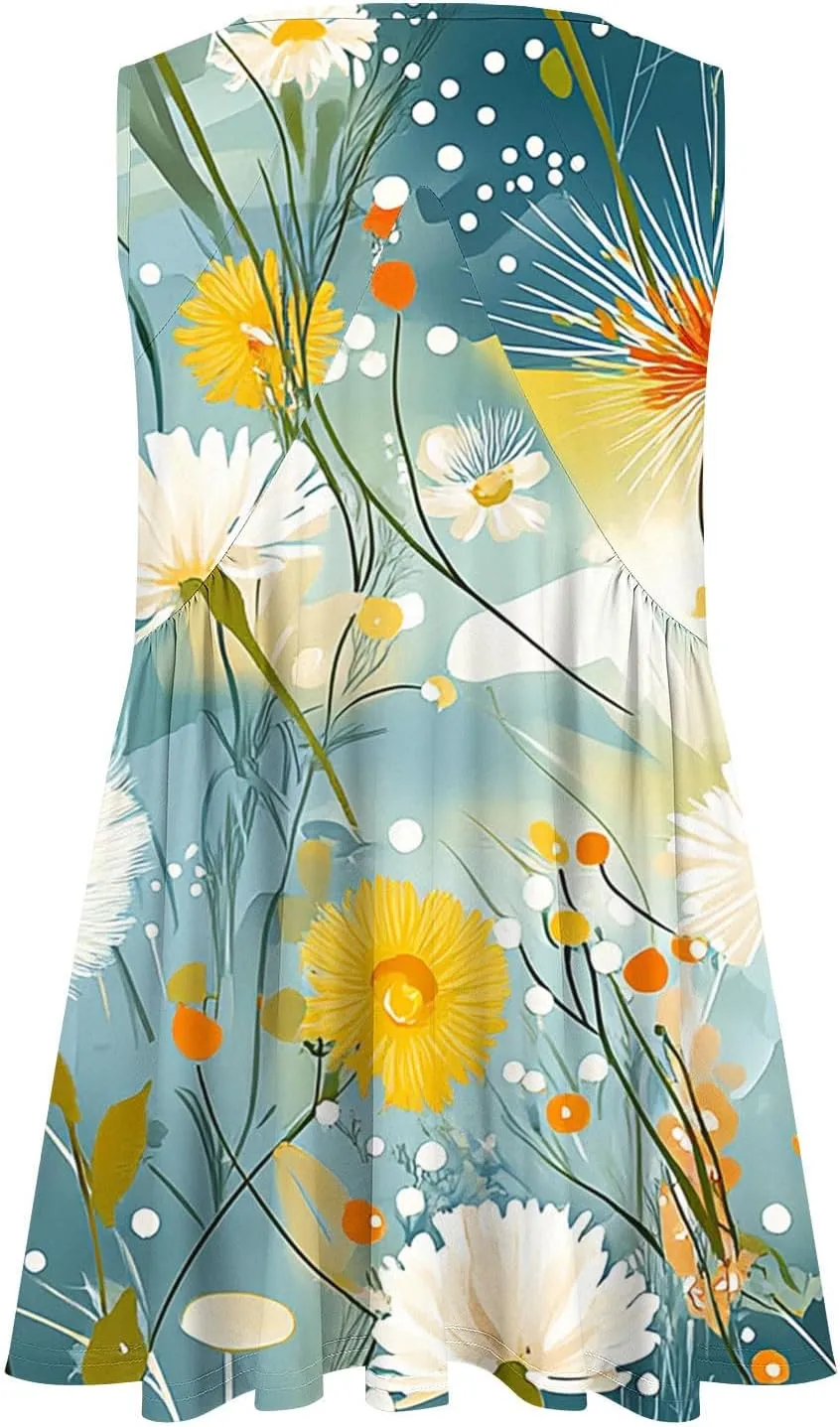 Womens Tank Tops Dressy Casual Sleeveless Printed Pleated Hawaiian Shirt V Neck Loose Beach Fashion Summer Tank Top